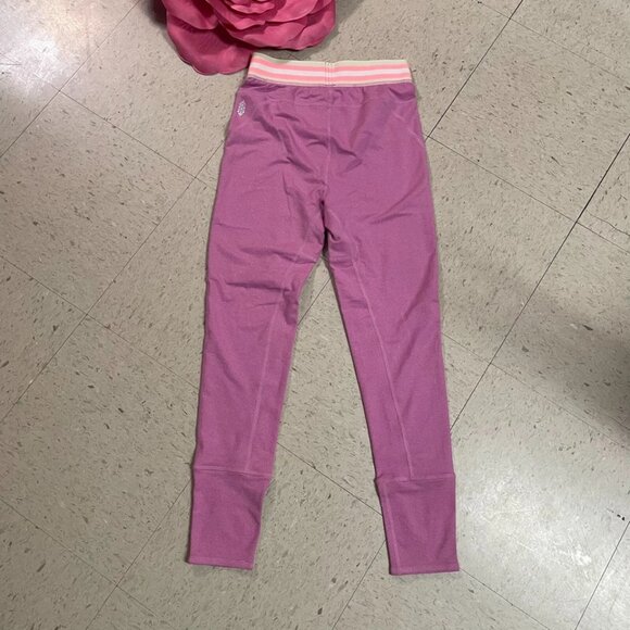 FP MOVEMENT by FREE PEOPLE Sz Small Pink Striped Elastic Waist Stretch Leggings - Picture 4 of 7